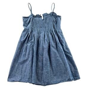 Madewell Denim Pintuck Cami Dress Womens 4 Chambray Blue Sundress 70s Cottage